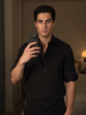 Dante Moretti in a black shirt